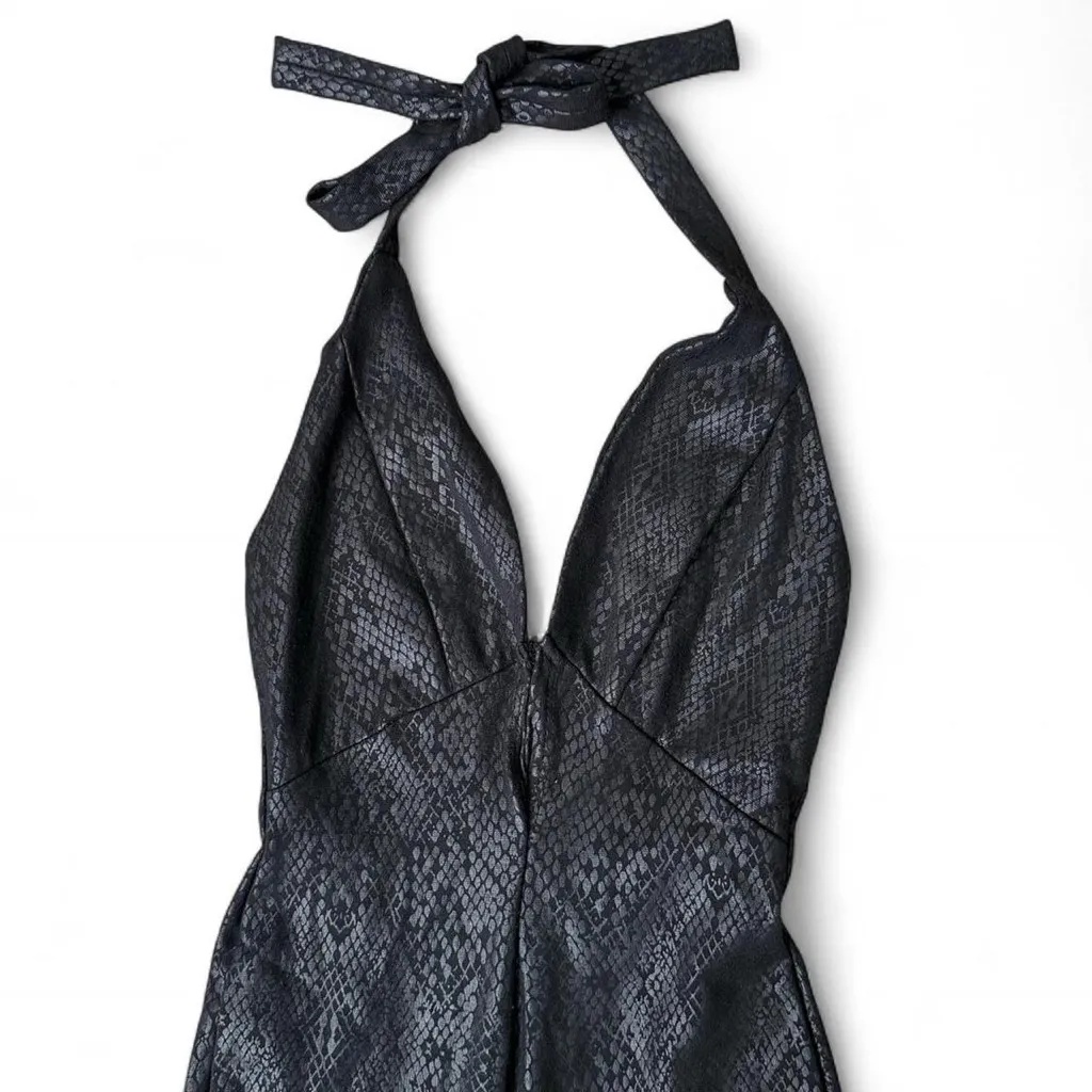 Snakeskin Halter Jumpsuit Catsuit - Image 2