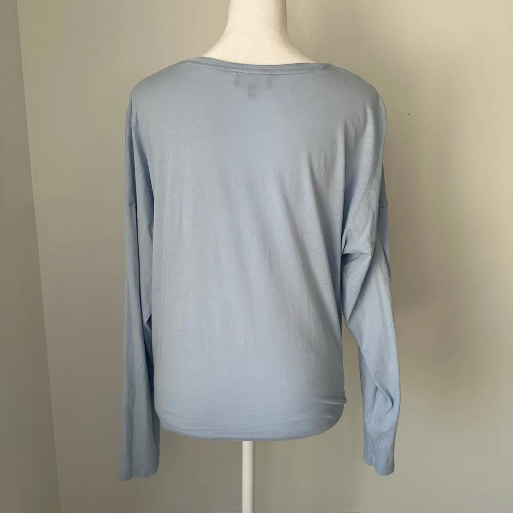 7 For All Mankind light blue long-sleeve tie bottom top size XS - Image 4