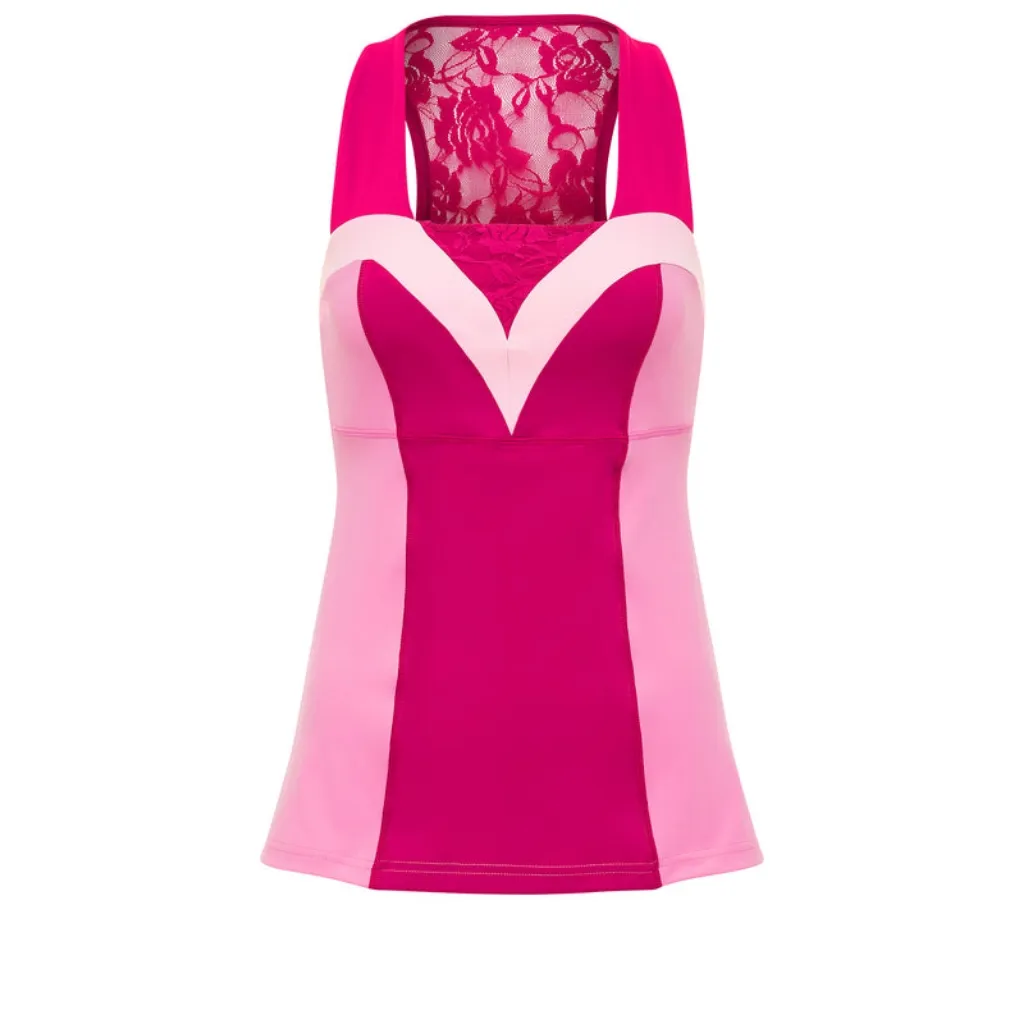 NWT Crowned Athletics Enchanted Rose Princess Athletic Tank Top Pink Medium - Image 3