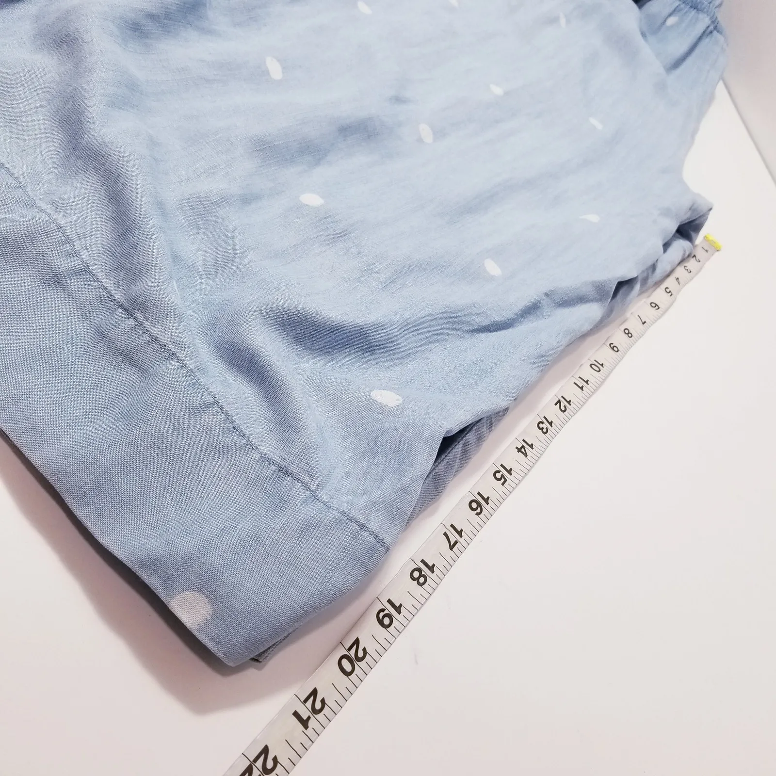 Cloth & Stone Medium Chambray Polka Dots Cropped Jumpsuit Sleeveless Wide Leg - Image 10