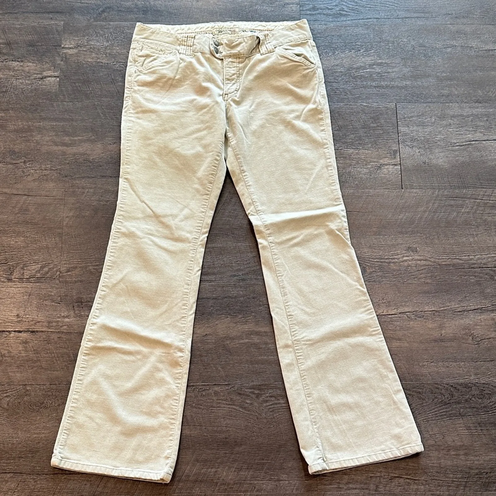 American Eagle  Outfitters 10 Long Vintage Y2K Khaki Bootcut Corduroy Pants - Image 2