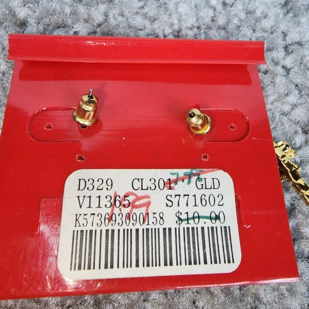 Chatherines Dangle Drop Candy Cane Pierced Post Earrings Christmas Holiday Wear - Image 9