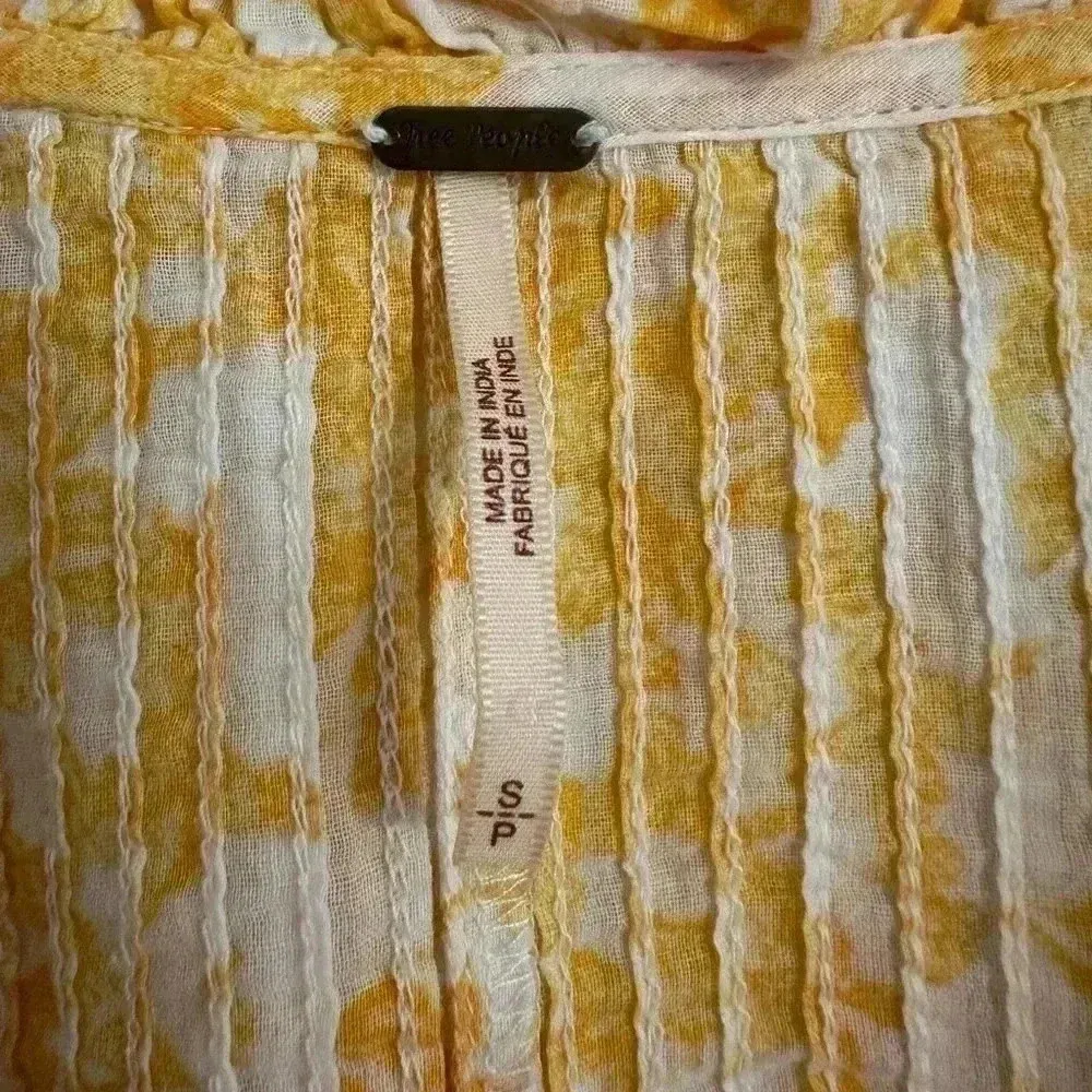 Free People Marigold Lace-Hem Cotton Shift Dress Women's Size S - Image 3