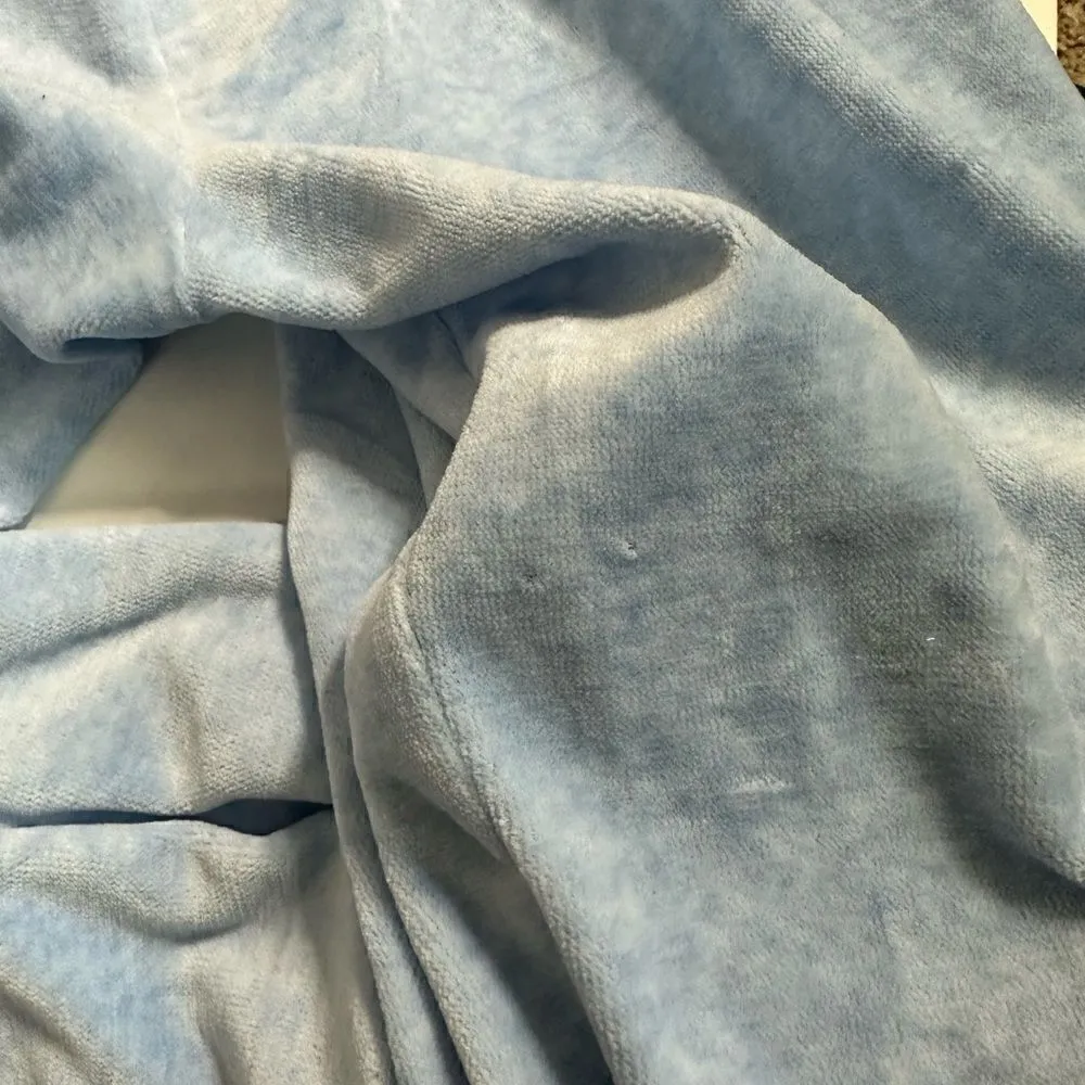 St. John Sport Y2K pastel baby blue velour velvet track pants - Image 8