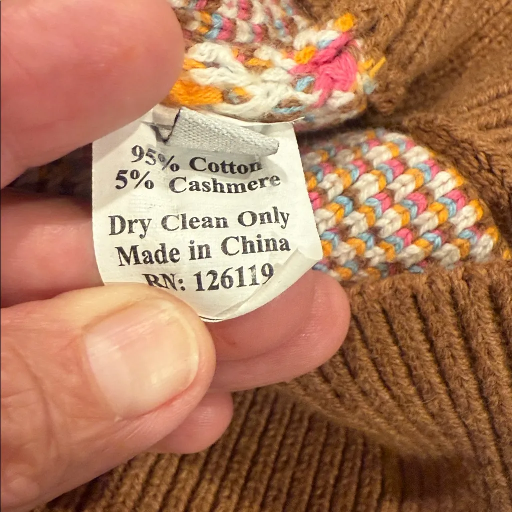 Victor Glemaud Multicolor Women’s Diamond Patterned Sweater L Brown Size L - Image 9