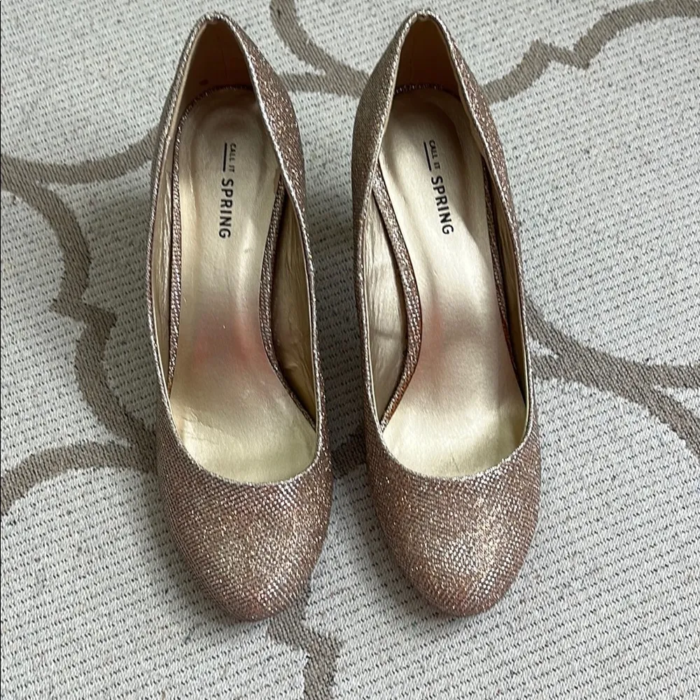 Call it spring  Gold Glitter 3” Heels - Image 2