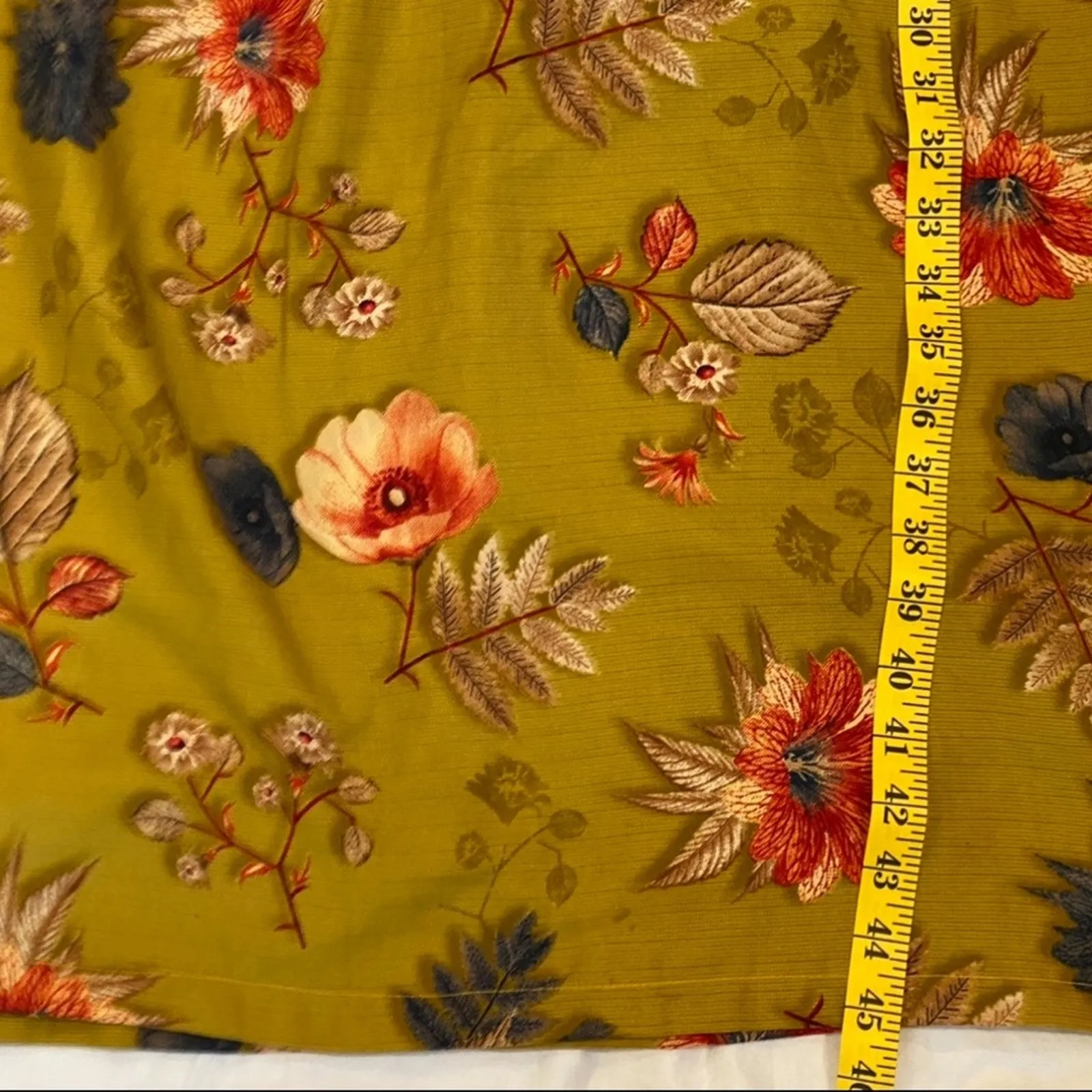 Vintage Handmade Dress Medium Fall Boho Cottage Dress Leaves Grandmacore leaf Tan - Image 8