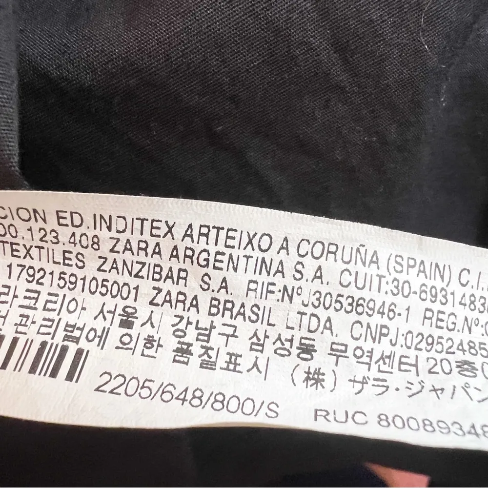 Zara Black Collared Long Sleeve Button Down Dress Size Small Cotton - Image 8