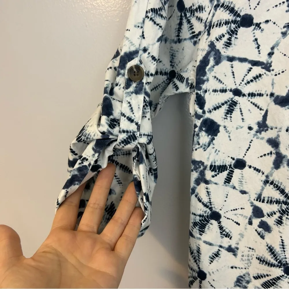 Thakoon for Target Blue Tye Die Button Down Shirt Dress Size Medium - Image 7