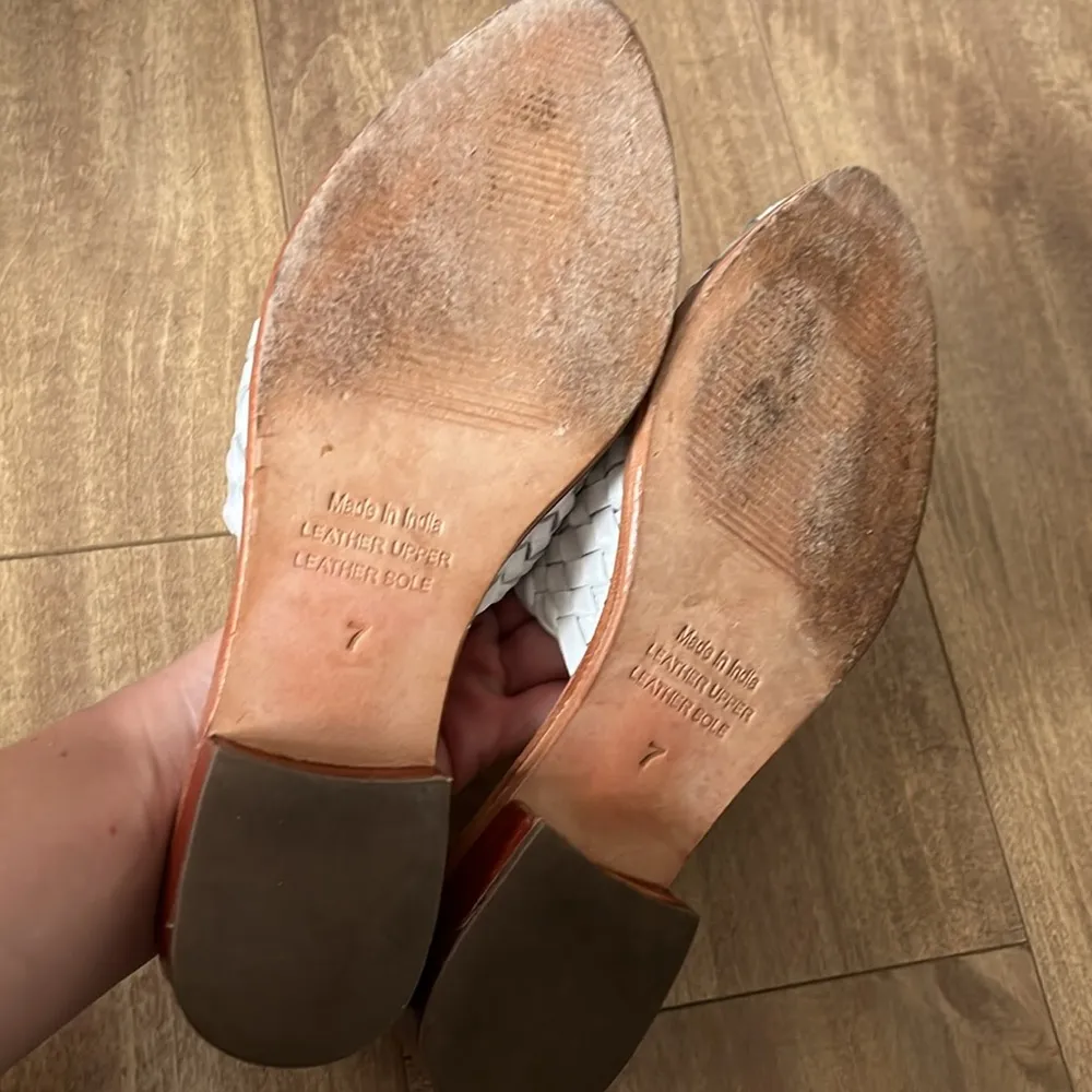 Matisse Woven Leather Mules White Size 7 - Image 6