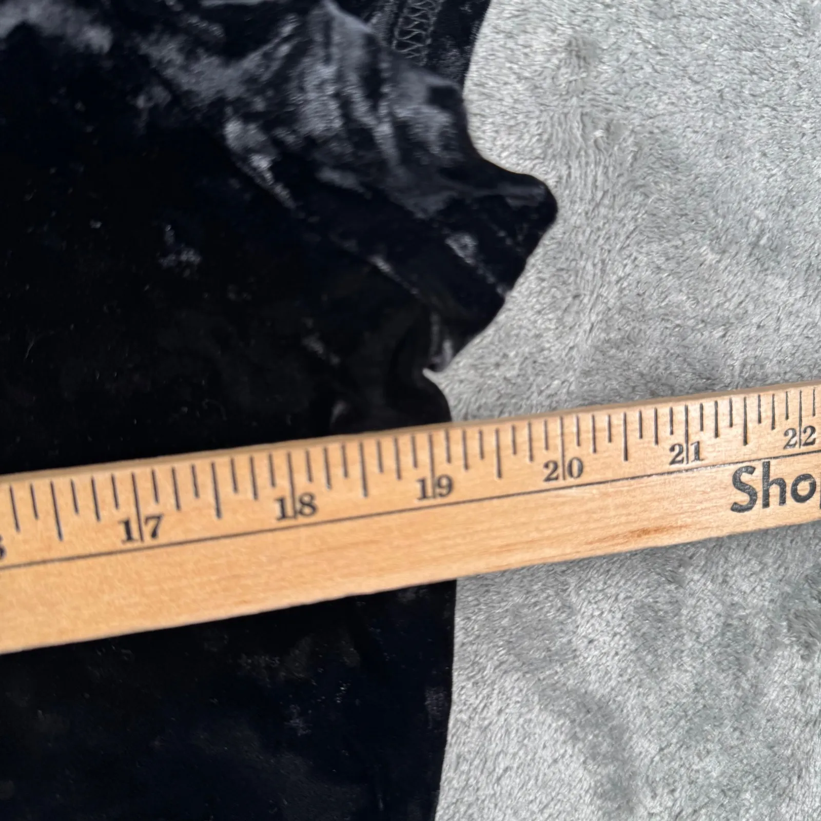 Fashion Bug Top Black Velvet L Short Sleeve Mock Neck Dark Academia Goth Glam - Image 8