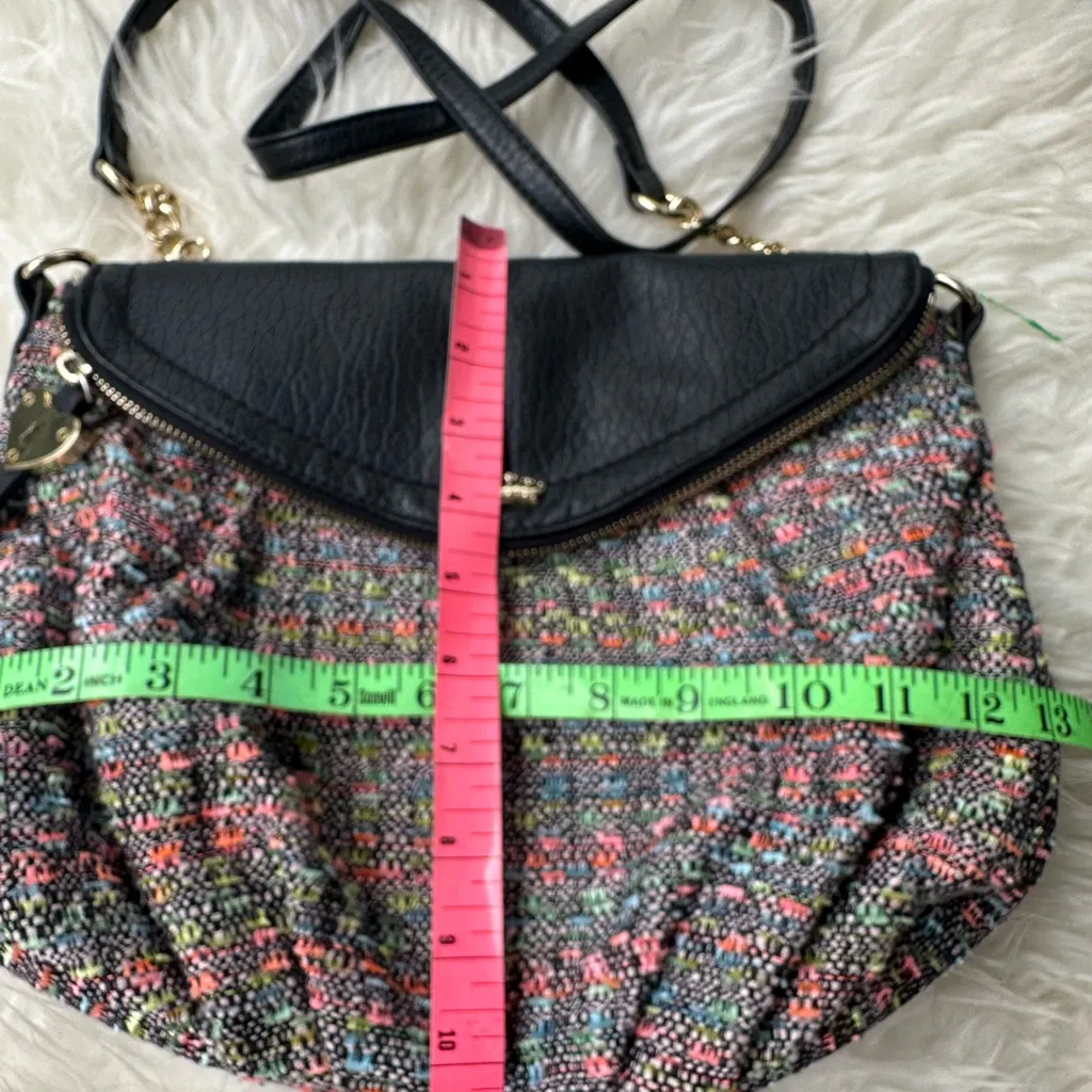 Juicy Couture Sparkle Fabric Adjustable Strap Crossbody Bag Purse Pink Lining - Image 3