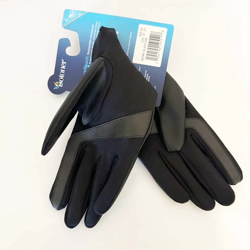Isotoner NWT Black S/M Touchscreen Gloves - Image 7