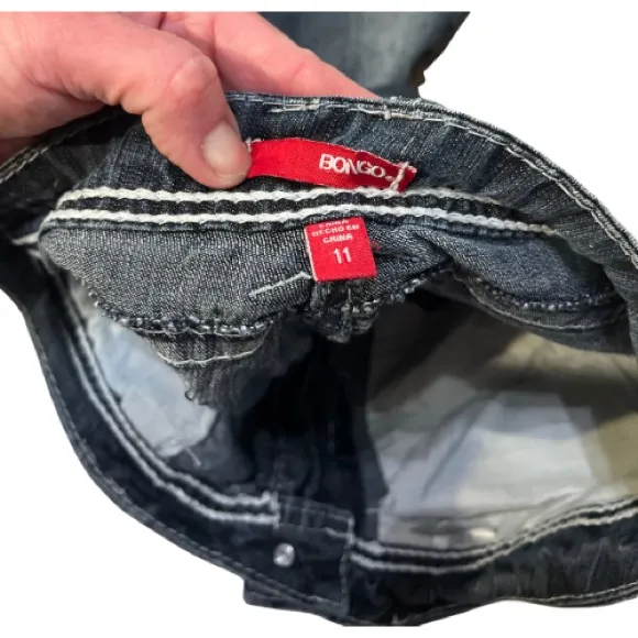 BONGO Vintage Y2K Low Rise Cropped Dark Wash Jeans Size 11 Retro‎ Athleisure - Image 3