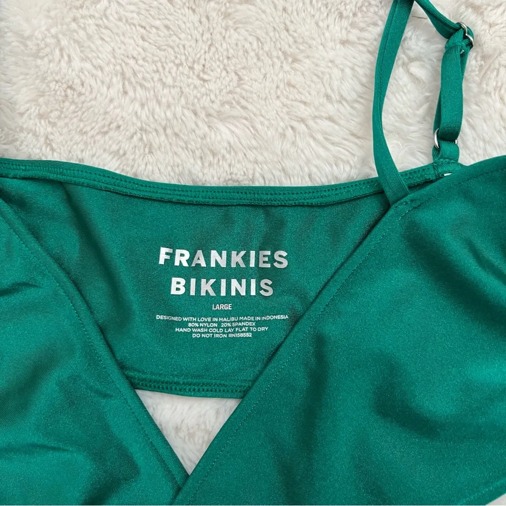 Frankies Bikinis Falcon Shine Wrap Bikini Top and Tie Bottoms in Everglade - Image 6