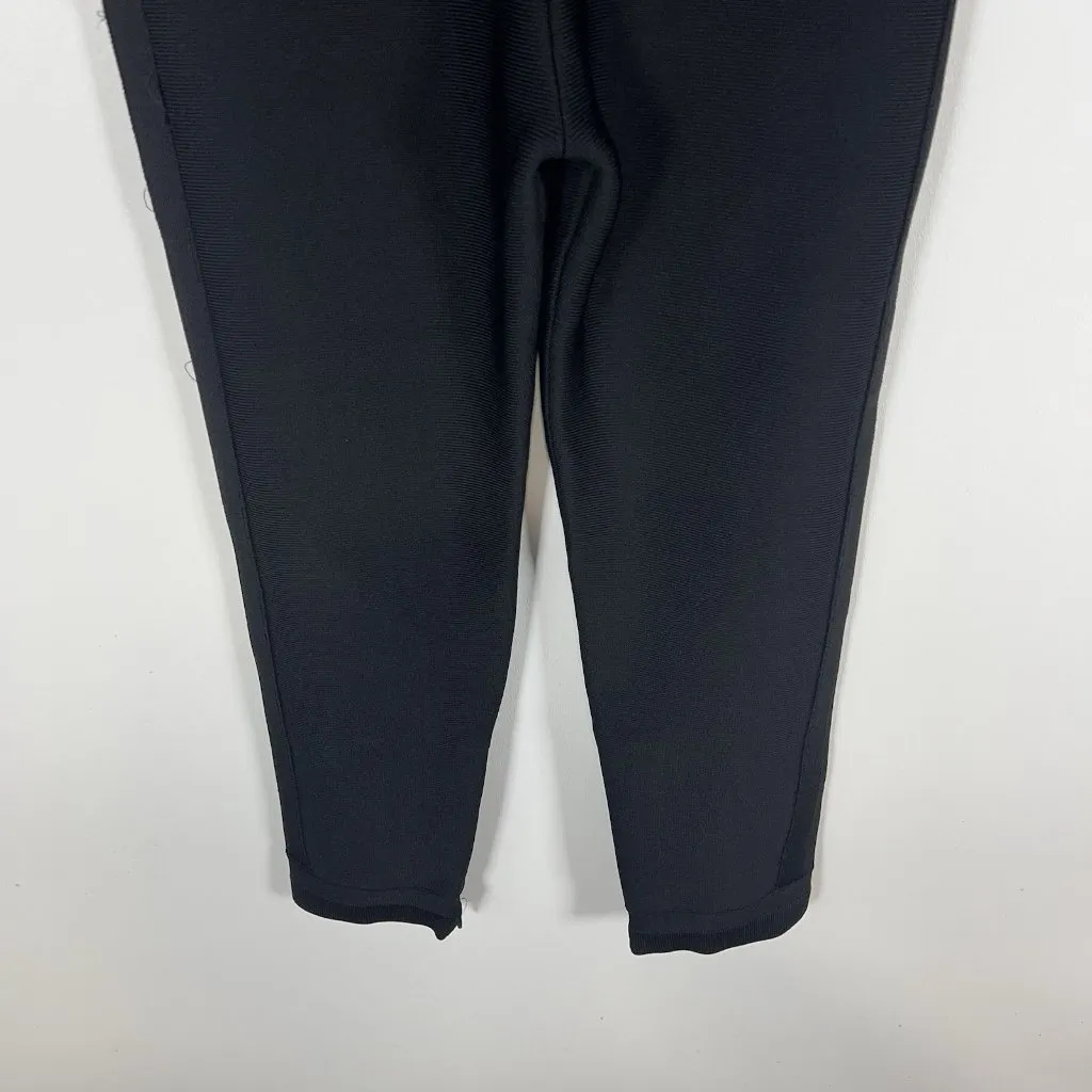 HERVE LEGER Women's Black V Waist‎ Slim Fit Cropped Capri Trousers Leggings XS - Image 7