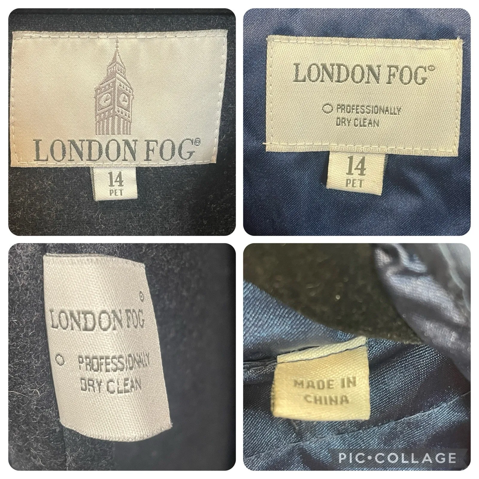 Vintage London Fog‎ Womens 14P Blue Trench Coat Removable Liner Quilted Collar - Image 6