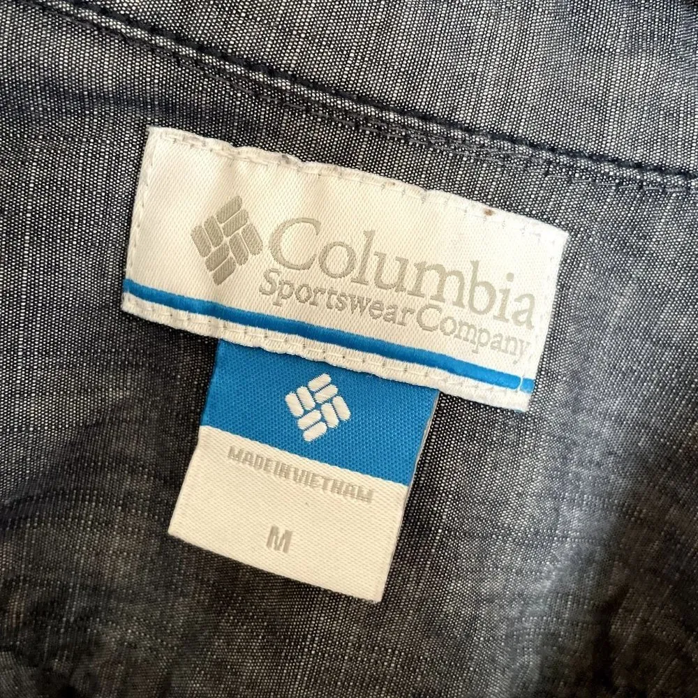 Columbia sportswear blue jean jacket long sleeved button down top casual comfort - Image 3