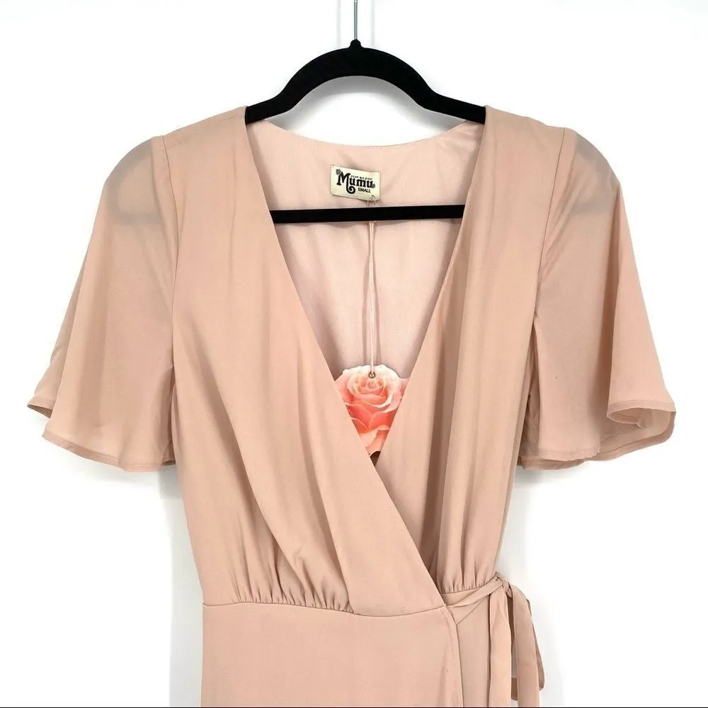 Show Me Your‎ MuMu Sophia Wrap Dress Dusty Blush NWT SMYM Size Small bridesmaid - Image 3