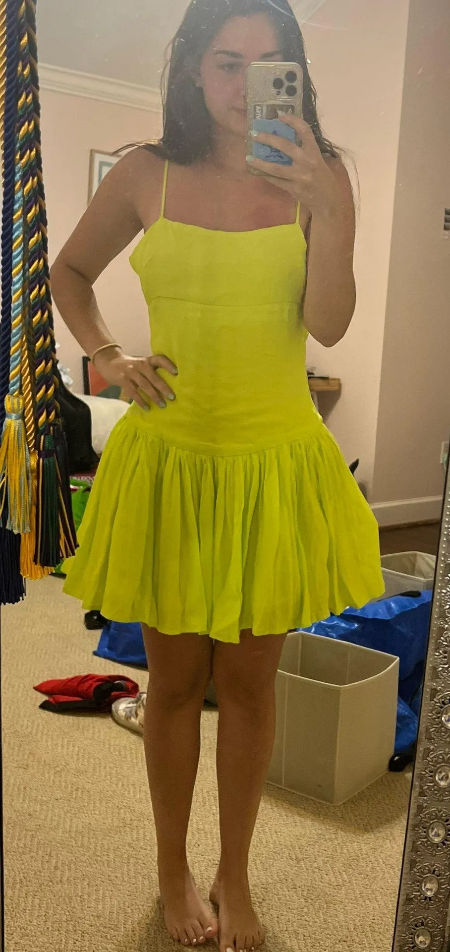 Triple Threads Mini Dress Yellow - Image 2