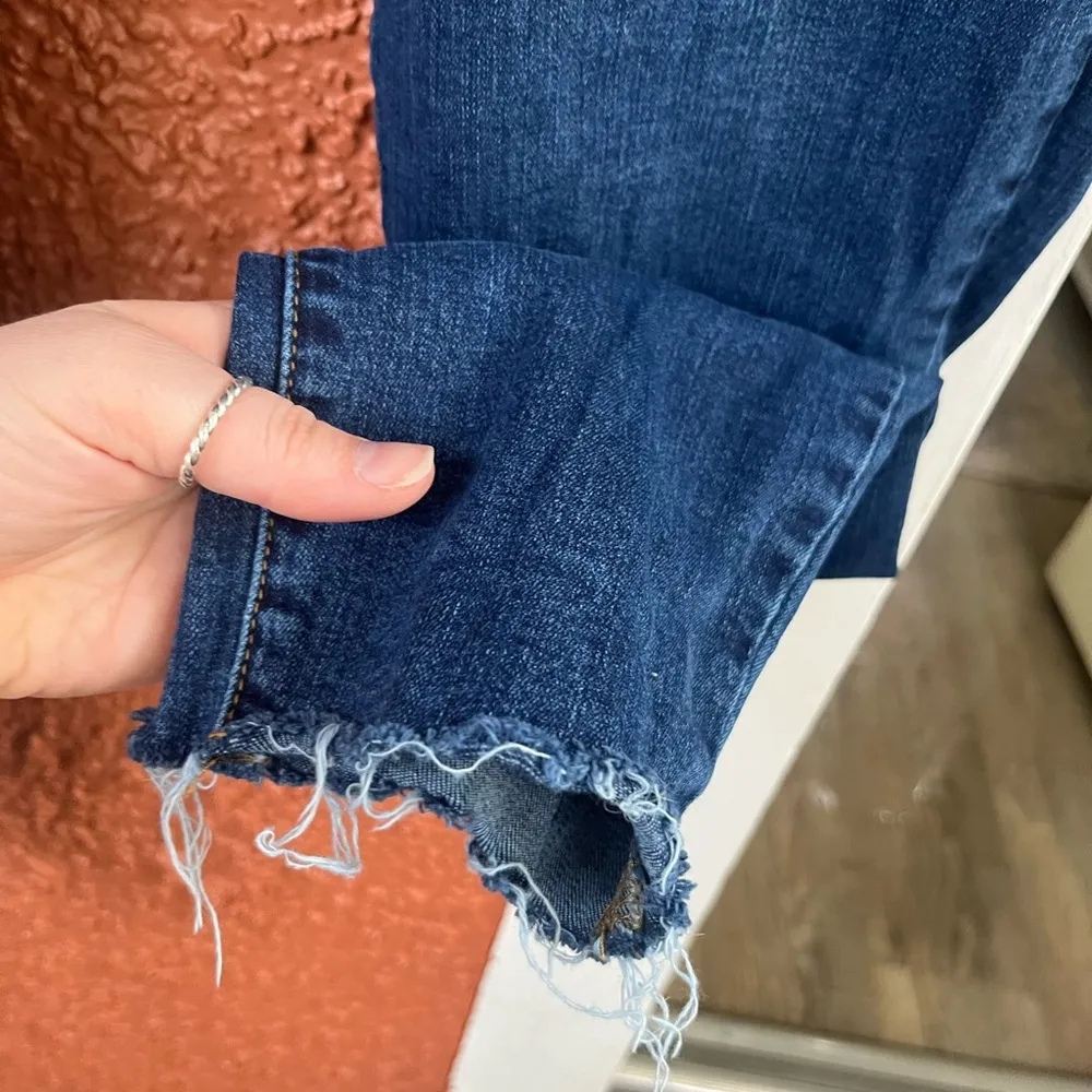 SPECIAL A Women’s Skinny Jeans Size 2XL Frayed Ankle Dark Wash Distressed - Image 5