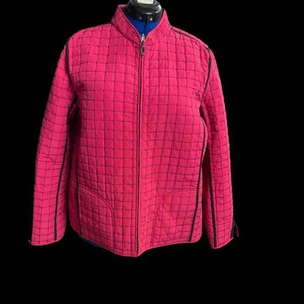 NAPA VALLEY Pink & Black Zipper Quilted Style Jacket Size XL - Image 2