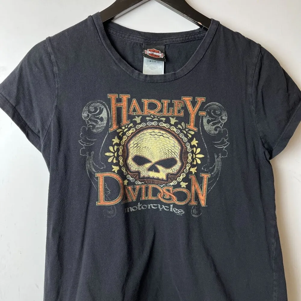 Harley Davidson 2014  Florida Motorcycles T Shirt Womens Black Large L USA Solid - Image 14