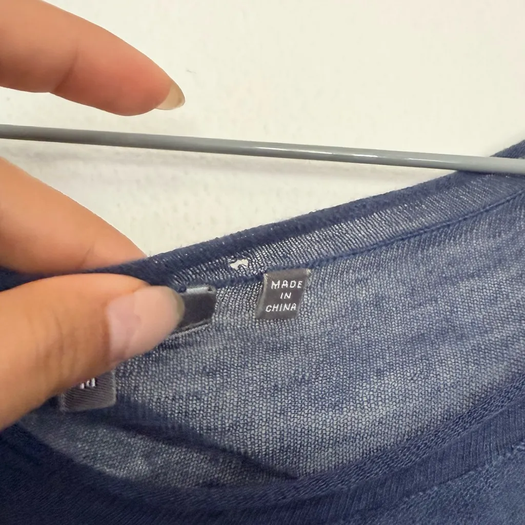 Vince Sheer Wool Cashmere Blue Knit Sweater - Image 6