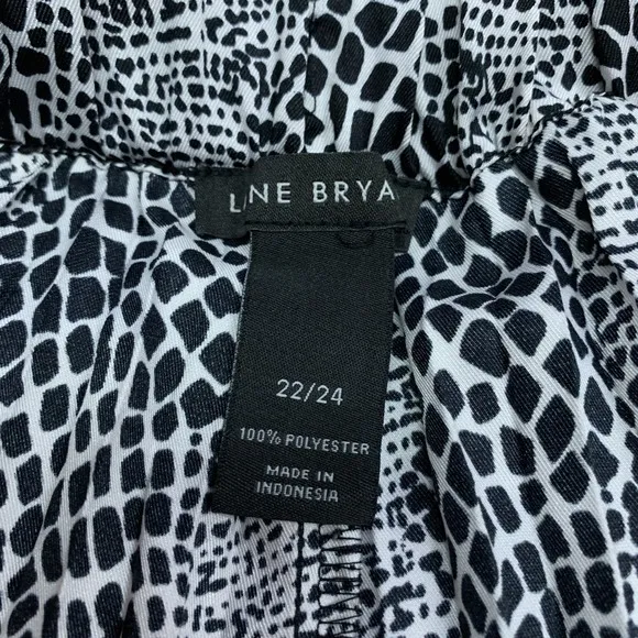 LANE BRYANT Skirt Womens 22/24 Snake Print‎ Pleated A-Line Midi Black White Plus - Image 4