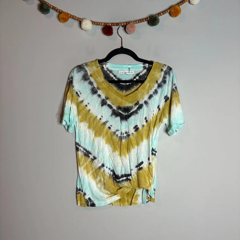 Young Fabulous & Broke Celeste Tee Tie Dye Cropped Shirt Top - Image 2
