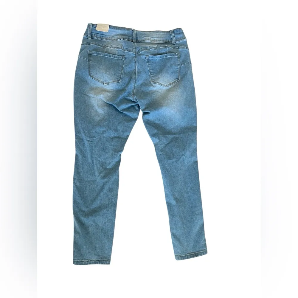 Blue Savvy Curvy  Distressed Jeans with Rips - Image 3