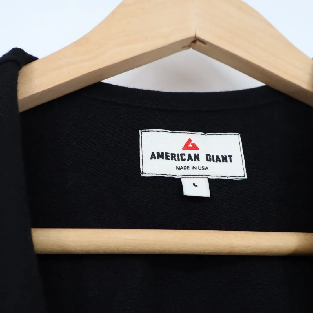 American Giant Women's Wrap Dress Size L Made In USA Black Size L - Image 3