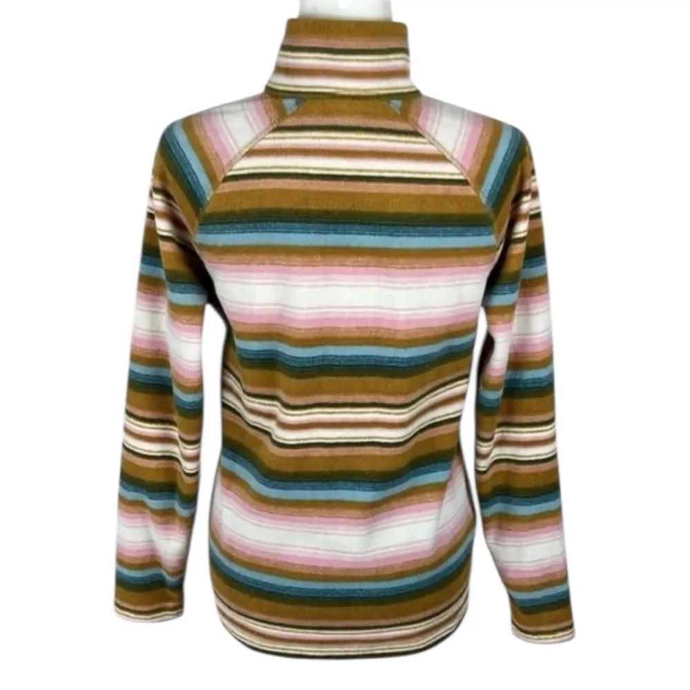 Women’s Eddie Bauer Striped Fleece Pullover Quarter Zip Size S - Image 4