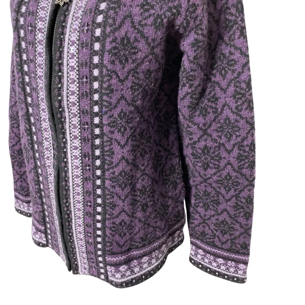 COLDWATER CREEK Snowflake Fair Isle Cardigan - Image 4