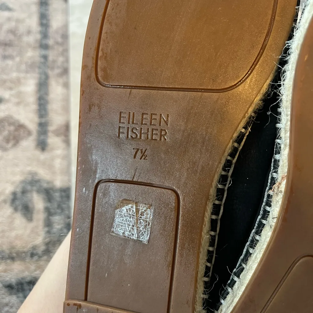 Eileen Fisher Myth Leather Espadrille Flat- Size 7.5 - Image 7