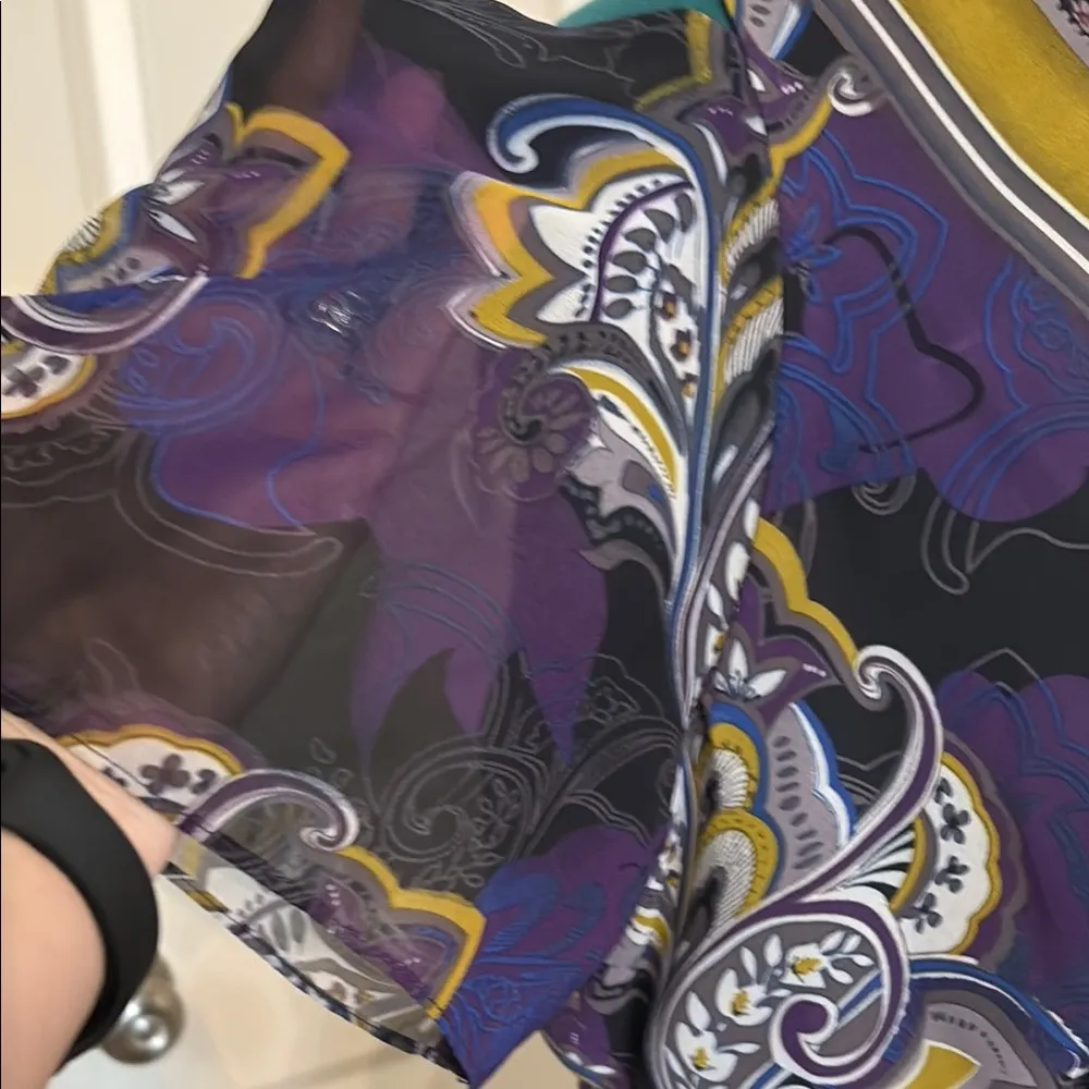 Voir Voir Purple and Yellow Midi Dress Size 14 - Image 2