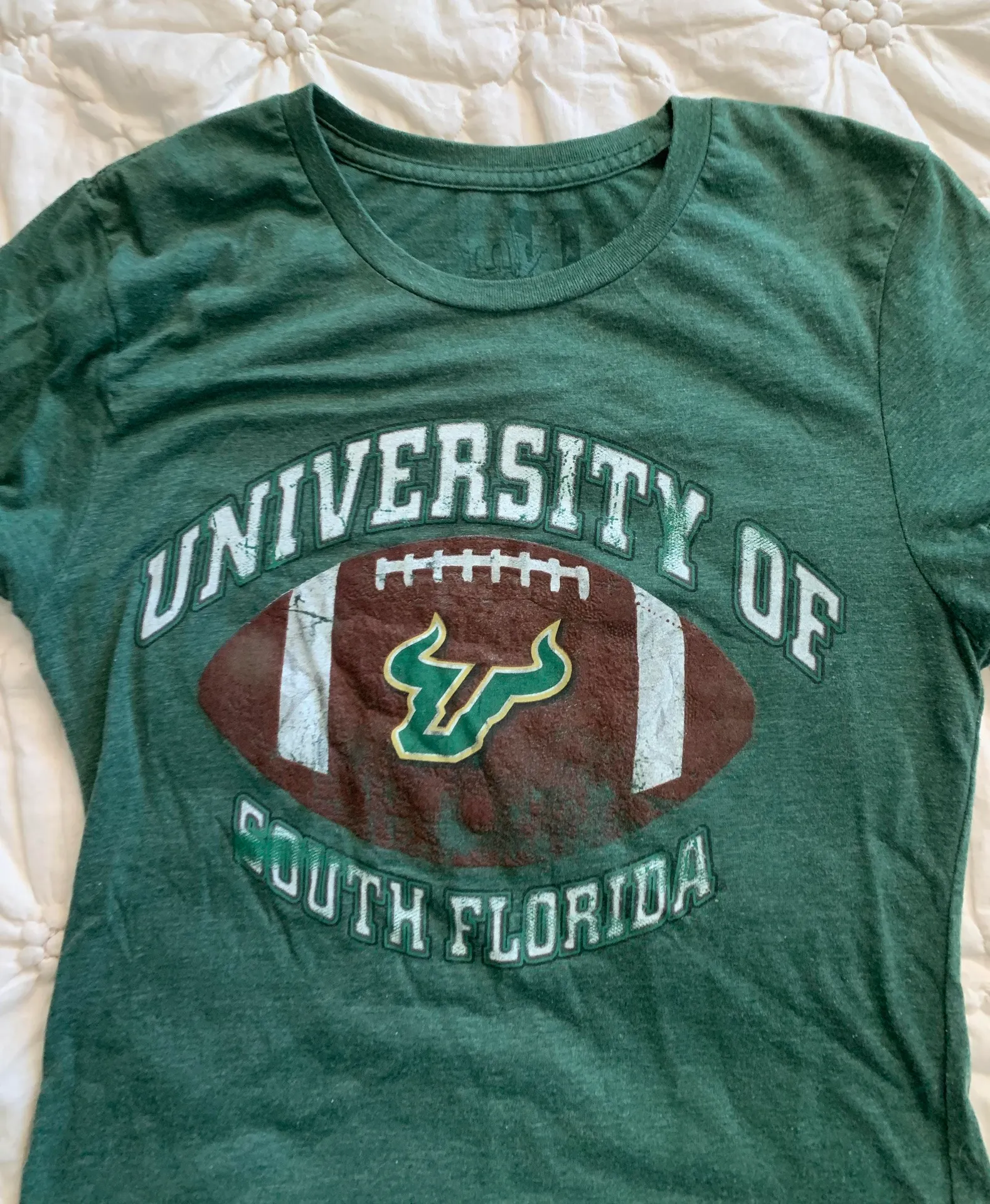 🔴 University Of South Florida Tee Green Size M - Image 2