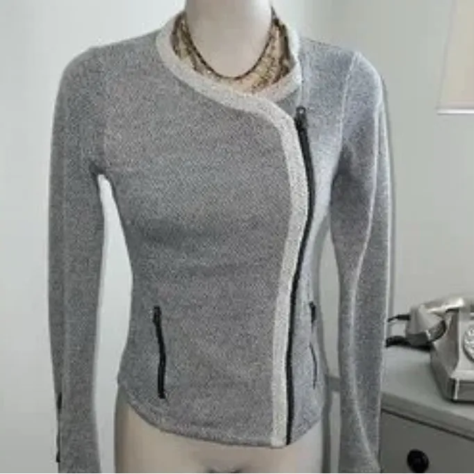 Lucky Brand Moto Jacquard Asymmetric Zipper Jacket XS - Image 2