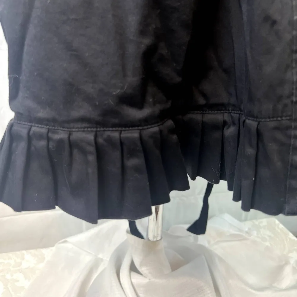 Elle Ruffled‎ Black Trench Coat Size Small - Image 10