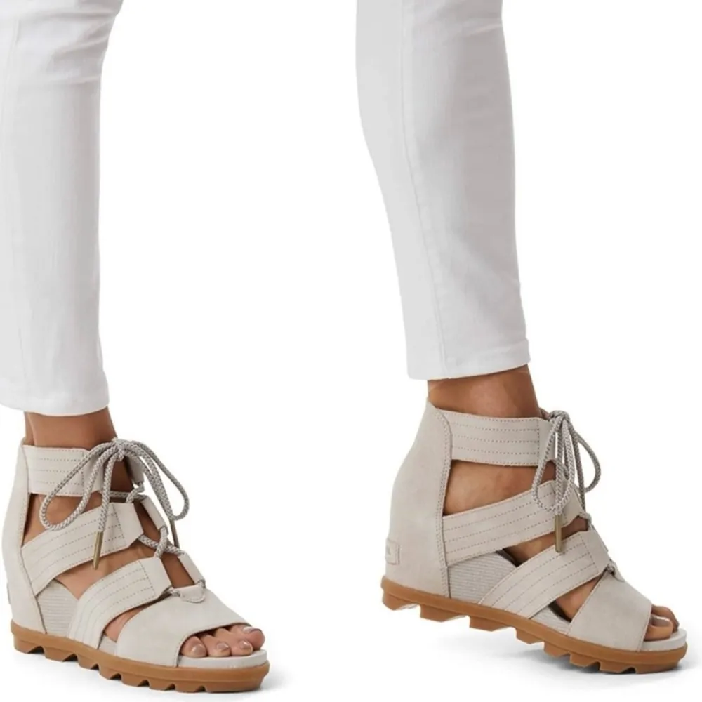 Sorel Joanie II Women’s Sandals Grey Lace Up Wedge 9.5 Walking Gorpcore Travel - Image 15