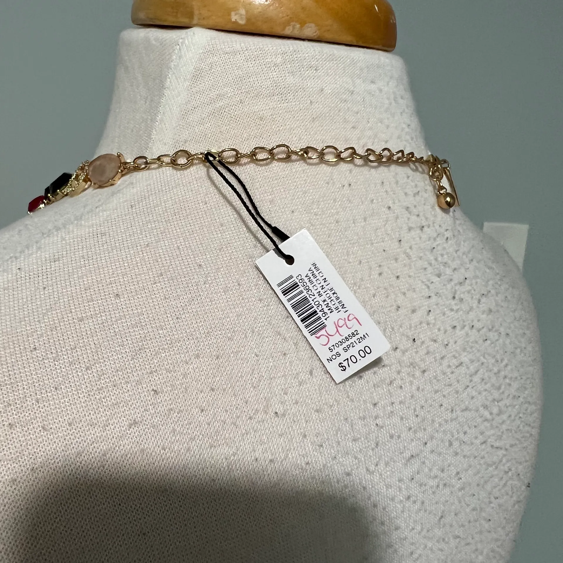 NWT white House Black Market Colorful Pink green Necklace - Image 5