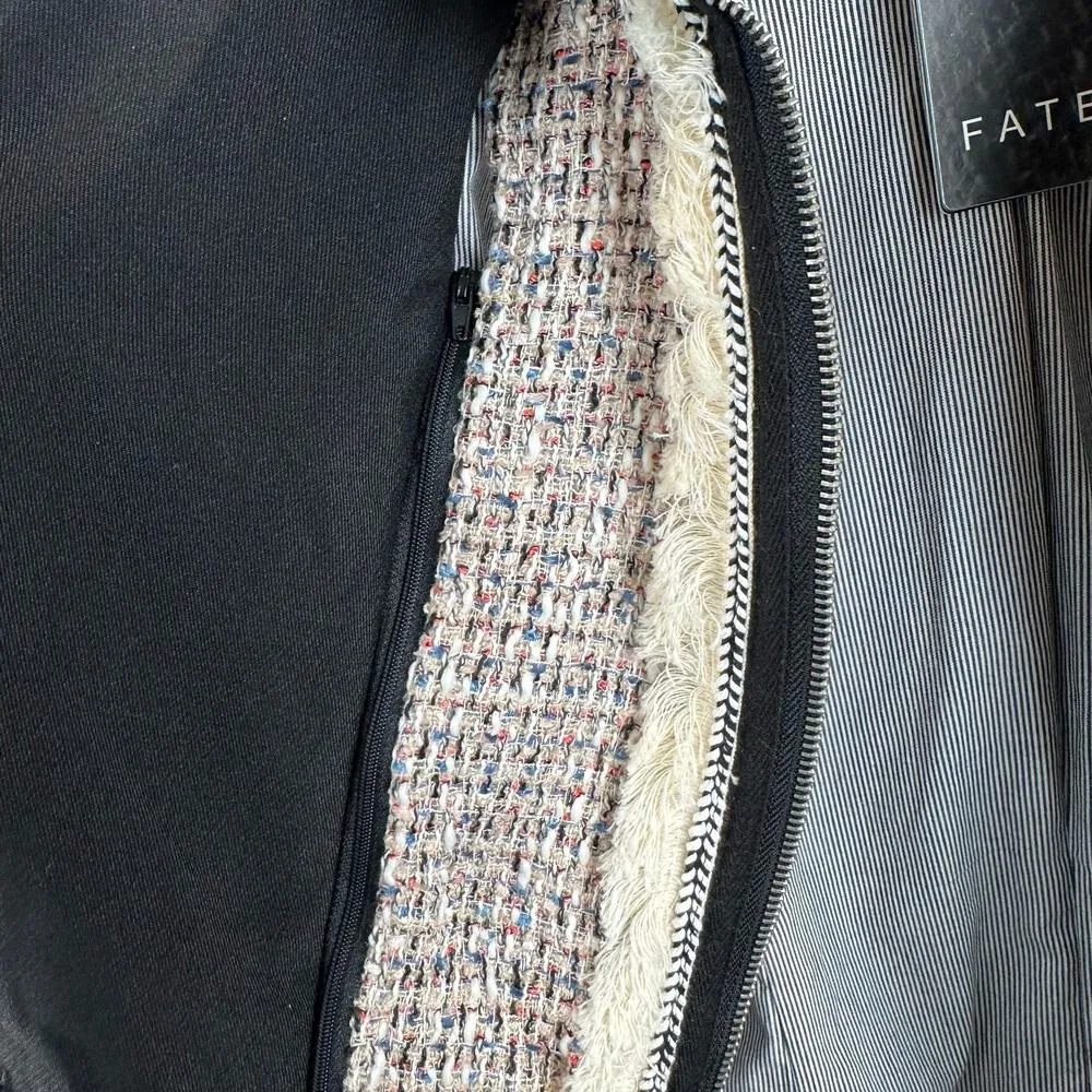 Fate Black one button Blazer tweed removable insert Size Small NWT 2 in 1 - Image 13
