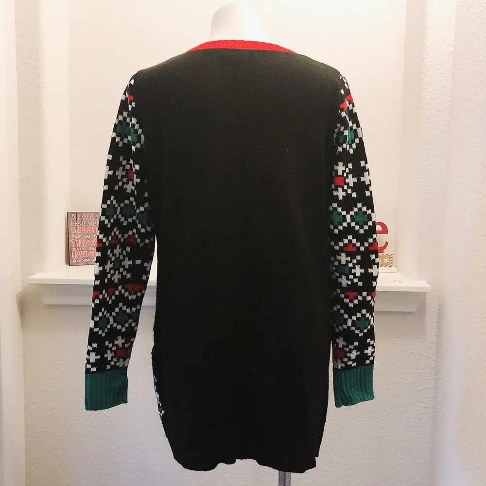 United States Sweaters Crewneck Holiday Sweater in Black/Red, Size L EXCELLENT - Image 3