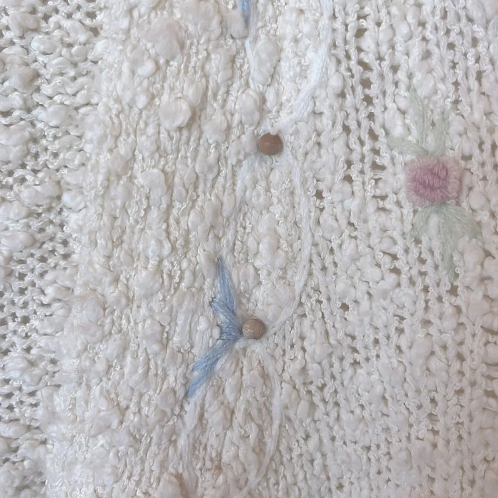 Vintage Sweater Beige Cardigan Womens M Button Up - Image 8