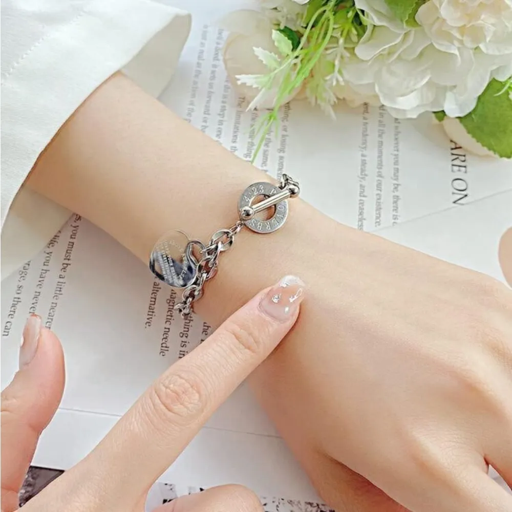 ✨ Heart charm silver tone bracelet ✨ - Image 2