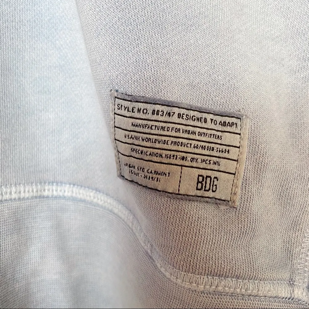 NWT BDG Slouchy Cropped Hoodie Dusty Blue Size Small - Image 7