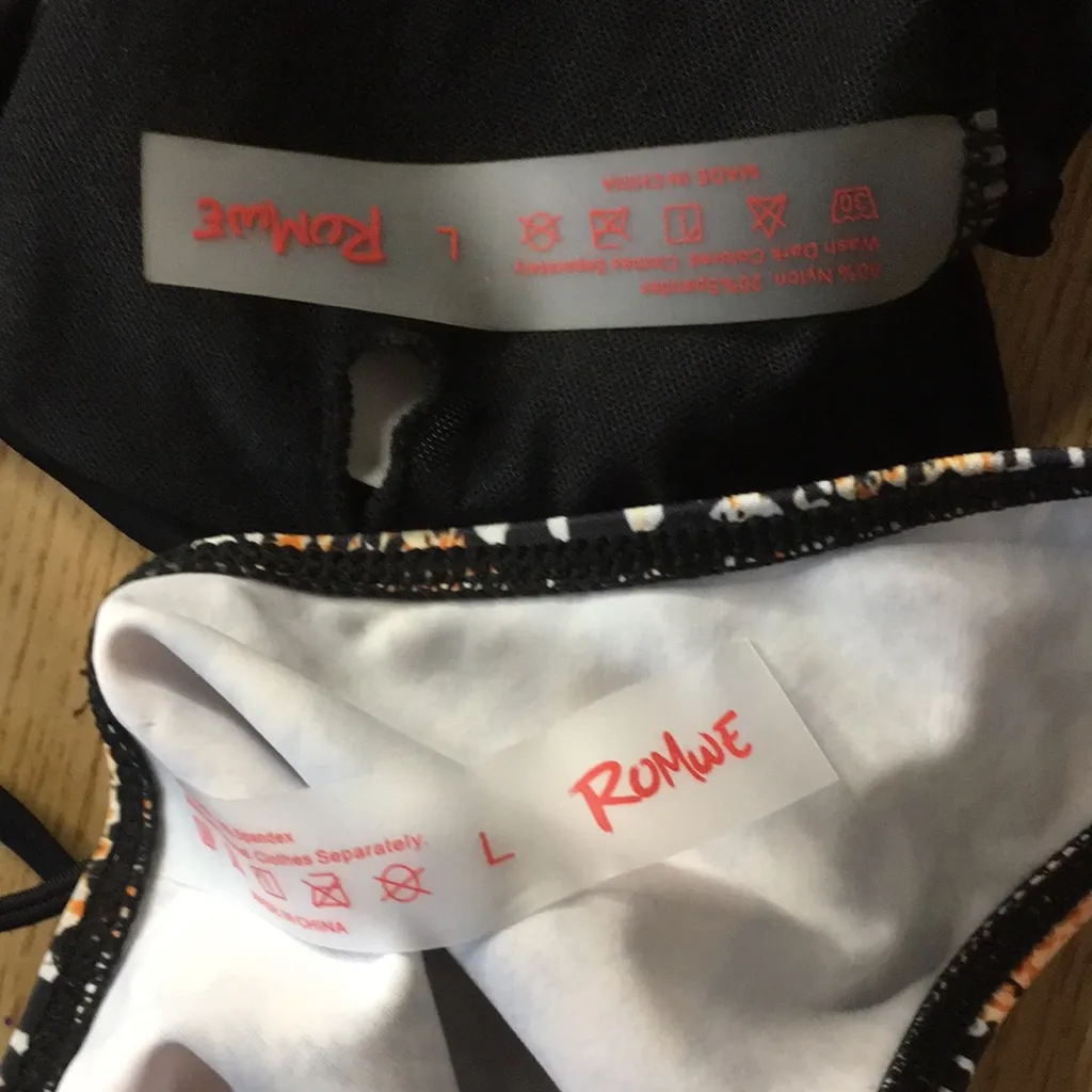 2Pc Sexy Romwe Bikini Swimsuit Snake Print Large - Image 8