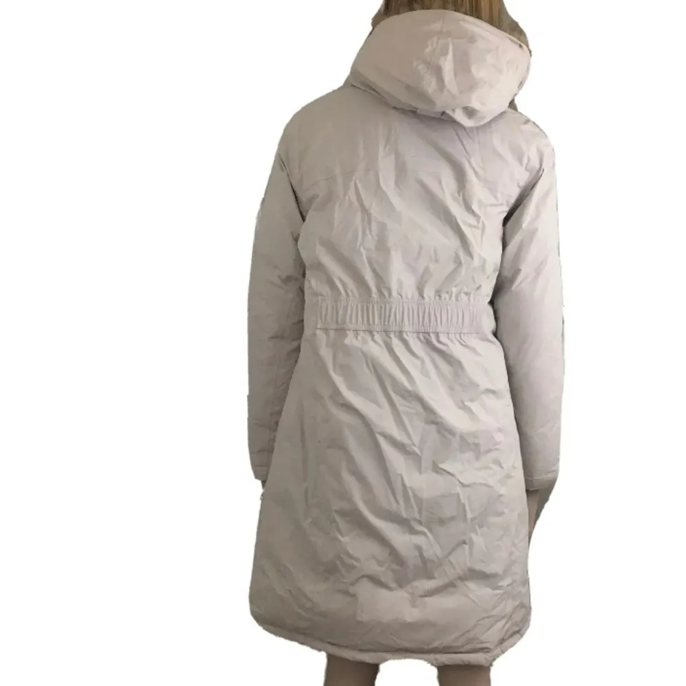 L.L.Bean  Beige Goose Down Hooded Puffer Coat Winter Coat Jacket Size M - Image 5