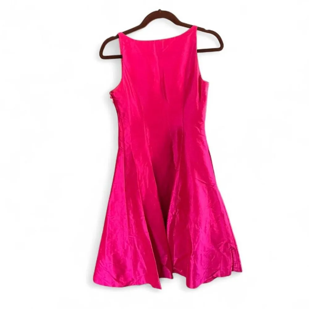 Ralph Lauren 100% silk Pink Evening Dress Special Occasion size 6 Fit and Flare - Image 2