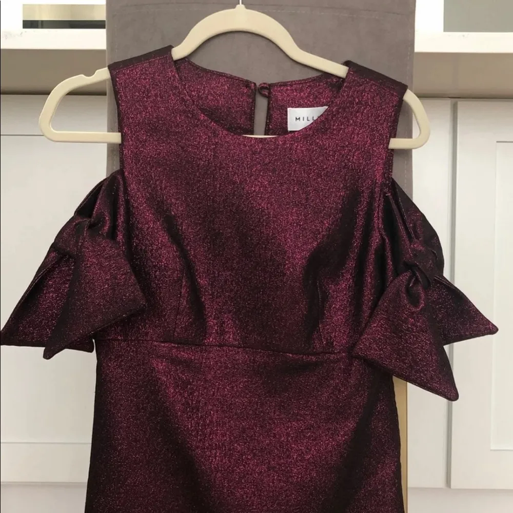 Milly Mod Cold Shoulder Metallic Dress - Image 4